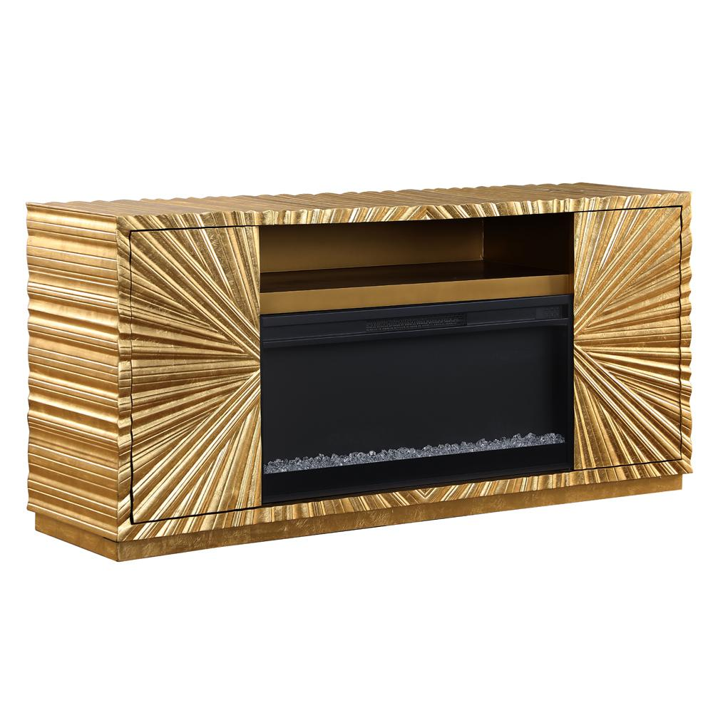 Tamzen Electric Fireplace in Gold