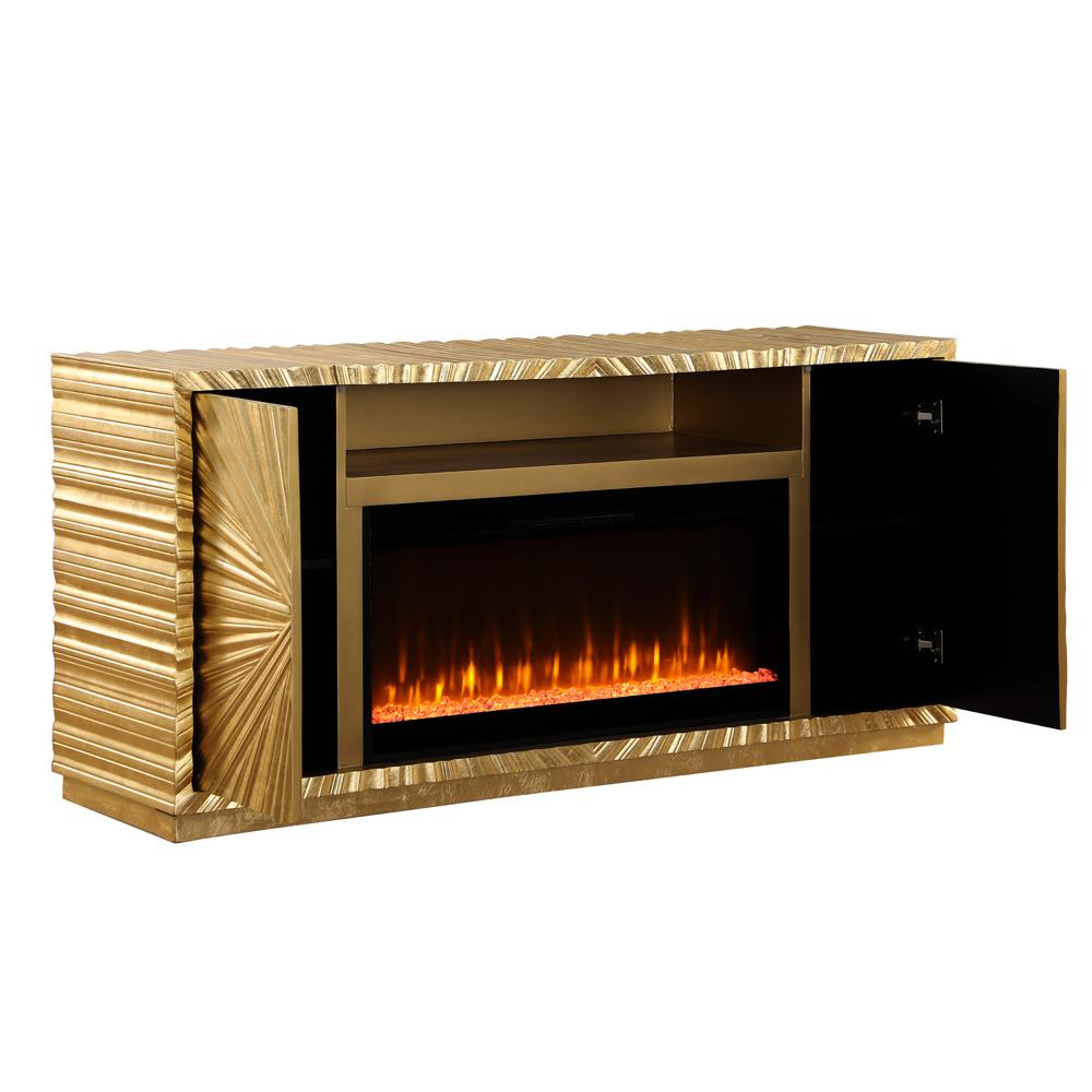 Tamzen Electric Fireplace in Gold