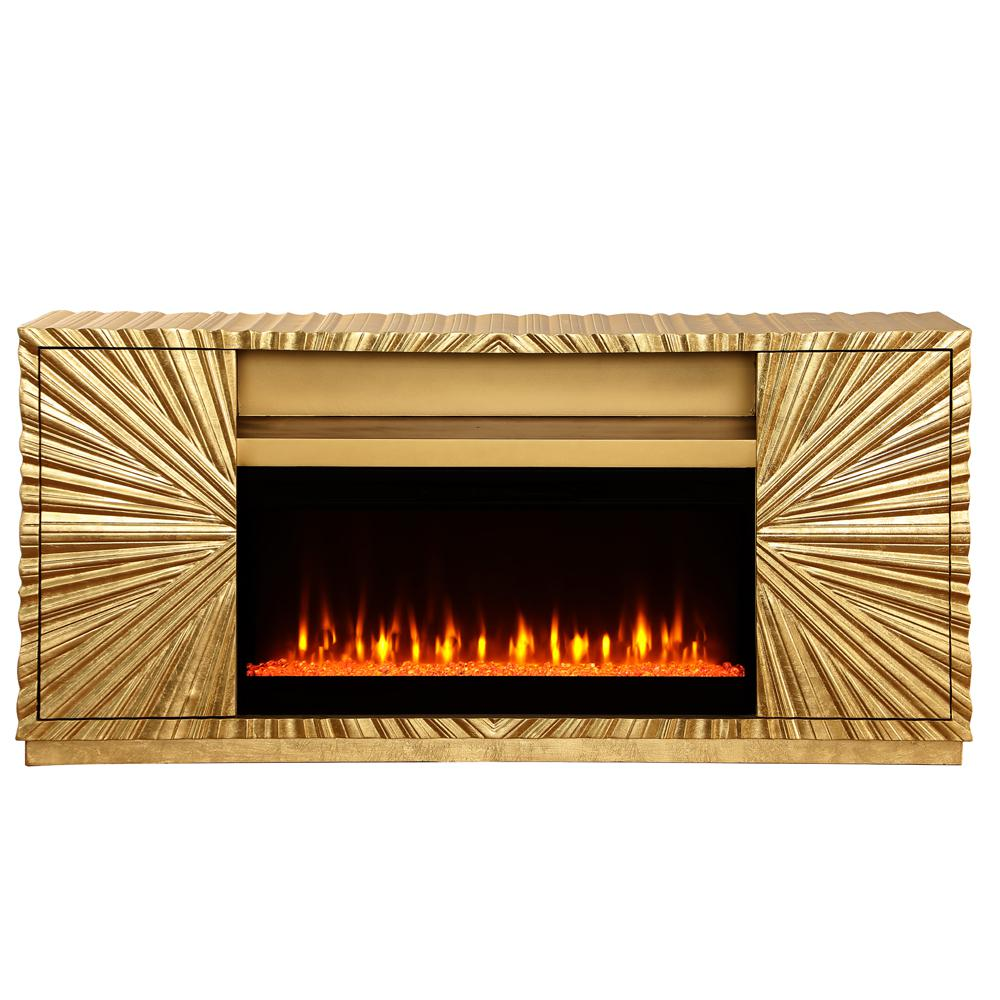 Tamzen Electric Fireplace in Gold