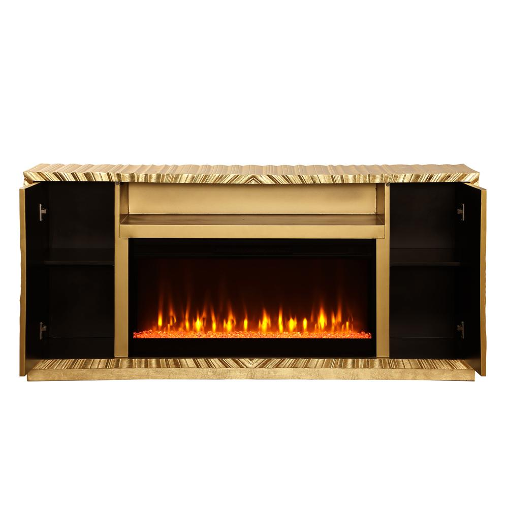 Tamzen Electric Fireplace in Gold