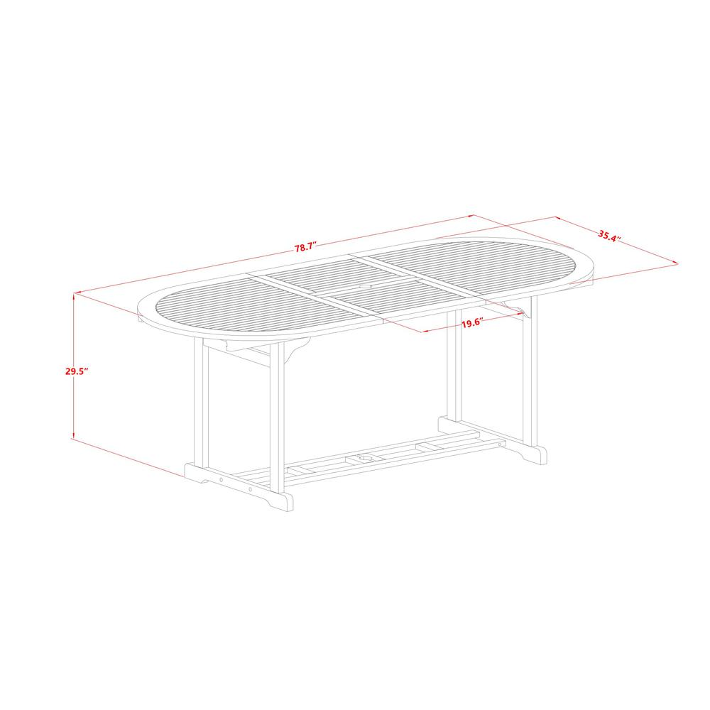 5 Piece Outdoor Patio Dining Sets Consist of an Oval Acacia Table