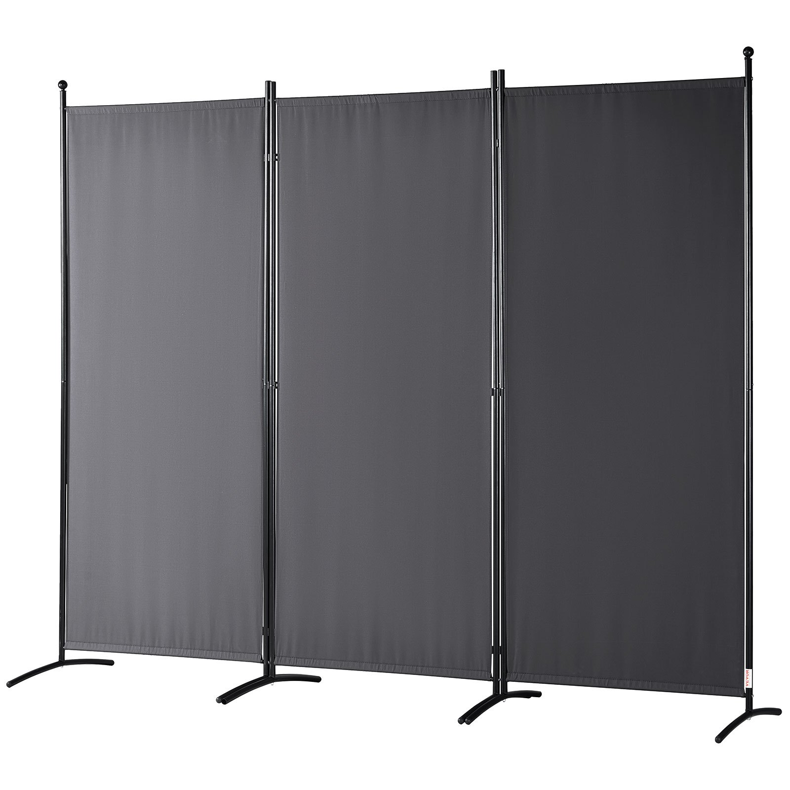 VEVOR Room Divider, 6.1 ft （102×71inch）Room Dividers and Folding Privacy Screens (3-panel), Fabric Partition Room Dividers for Office, Bedroom, Dining Room, Study, Freestanding, Dark Gray