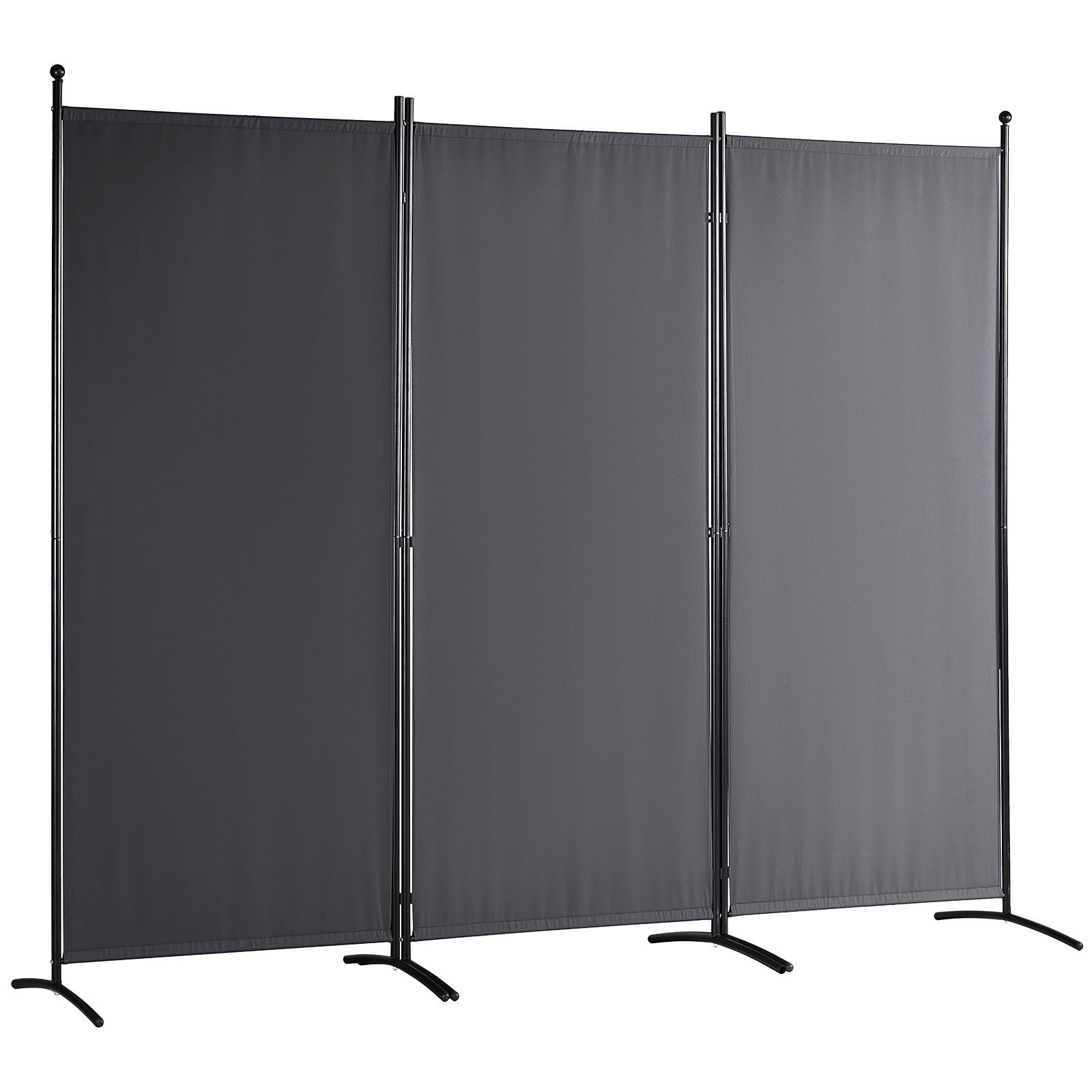 VEVOR Room Divider, 6.1 ft （102×71inch）Room Dividers and Folding Privacy Screens (3-panel), Fabric Partition Room Dividers for Office, Bedroom, Dining Room, Study, Freestanding, Dark Gray