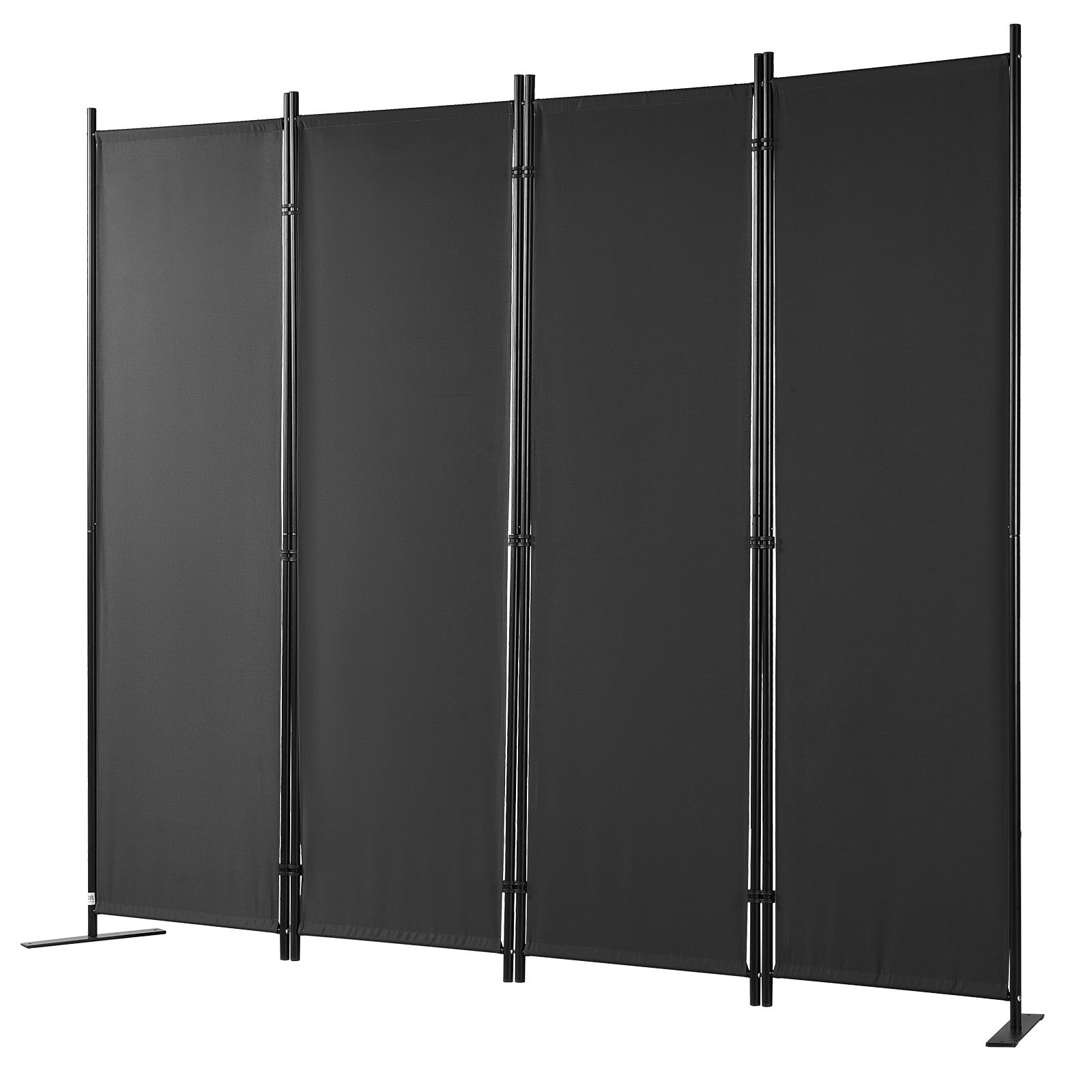 VEVOR Room Divider, 5.6 ft （88×67.5inch）Room Dividers and Folding Privacy Screens (4-panel), Fabric Partition Room Dividers for Office, Bedroom, Dining Room, Study, Freestanding, Black