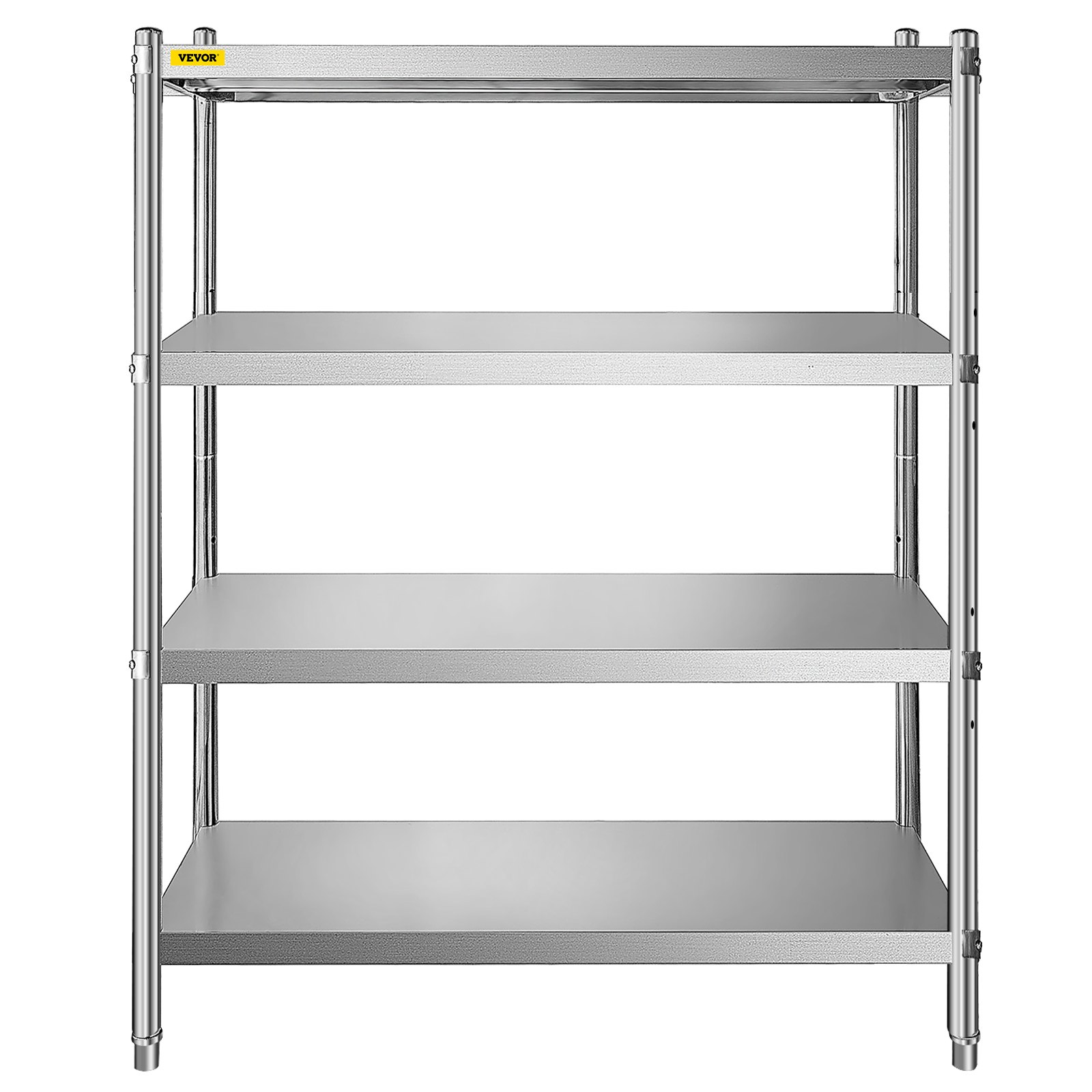 VEVOR Stainless Steel Shelving 46.8x18.5 Inch 4 Tier Adjustable Shelf Storage Unit Stainless Steel Heavy Duty Shelving for Kitchen Commercial Office Garage Storage 330lb Per Shelf