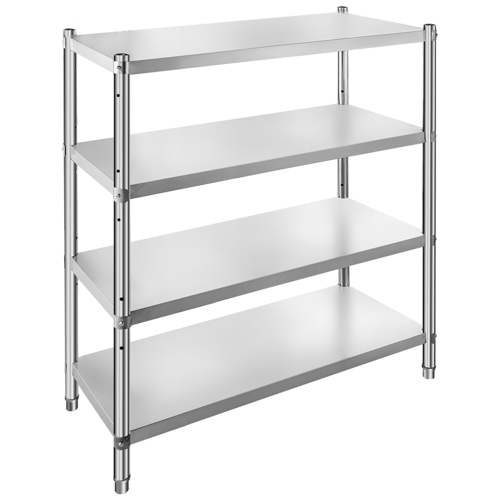 VEVOR Stainless Steel Shelving 46.8x18.5 Inch 4 Tier Adjustable Shelf Storage Unit Stainless Steel Heavy Duty Shelving for Kitchen Commercial Office Garage Storage 330lb Per Shelf