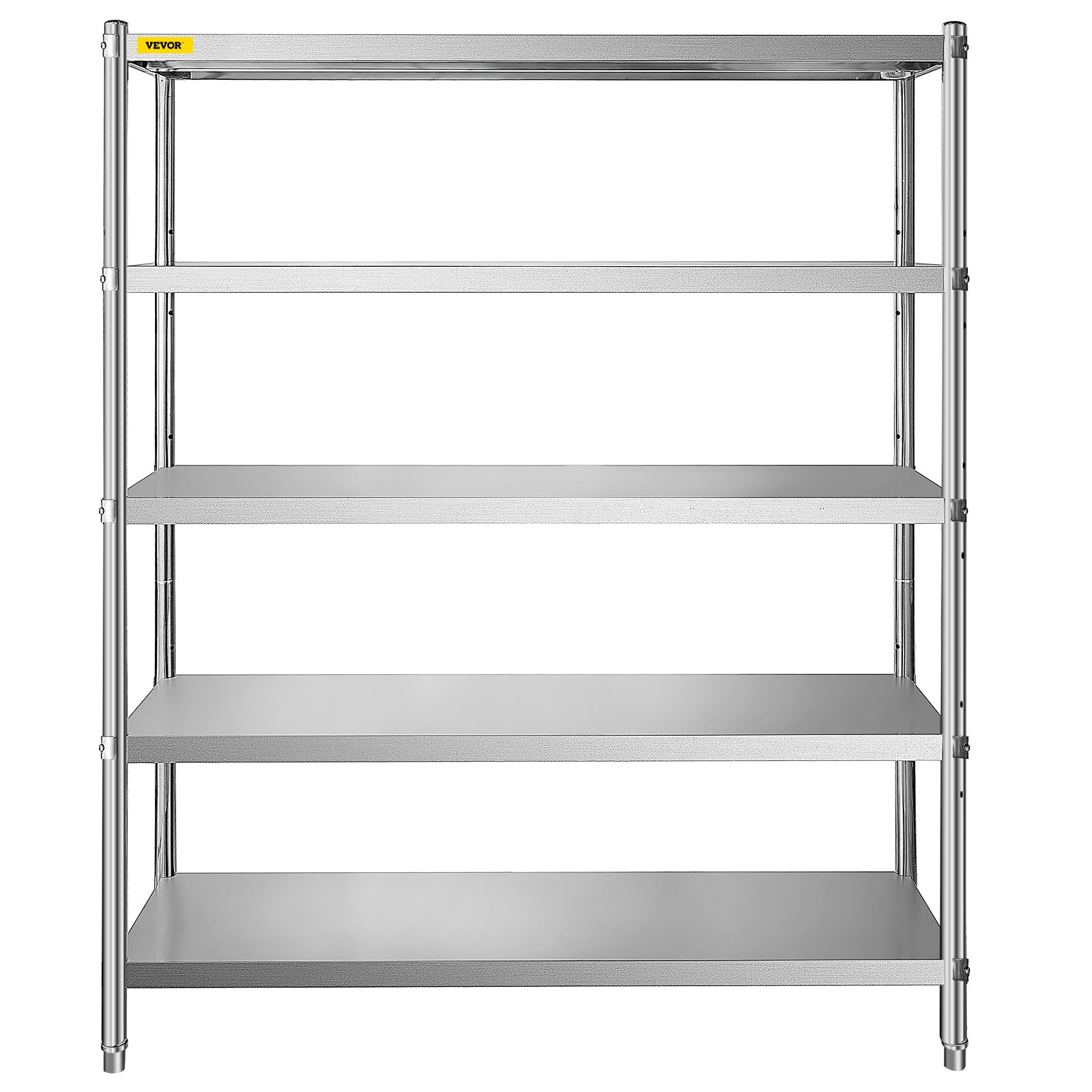 VEVOR Stainless Steel Shelving 60x18.5 Inch 5 Tier Adjustable Shelf Storage Unit Stainless Steel Heavy Duty Shelving for Kitchen Commercial Office Garage Storage 330lb Per Shelf