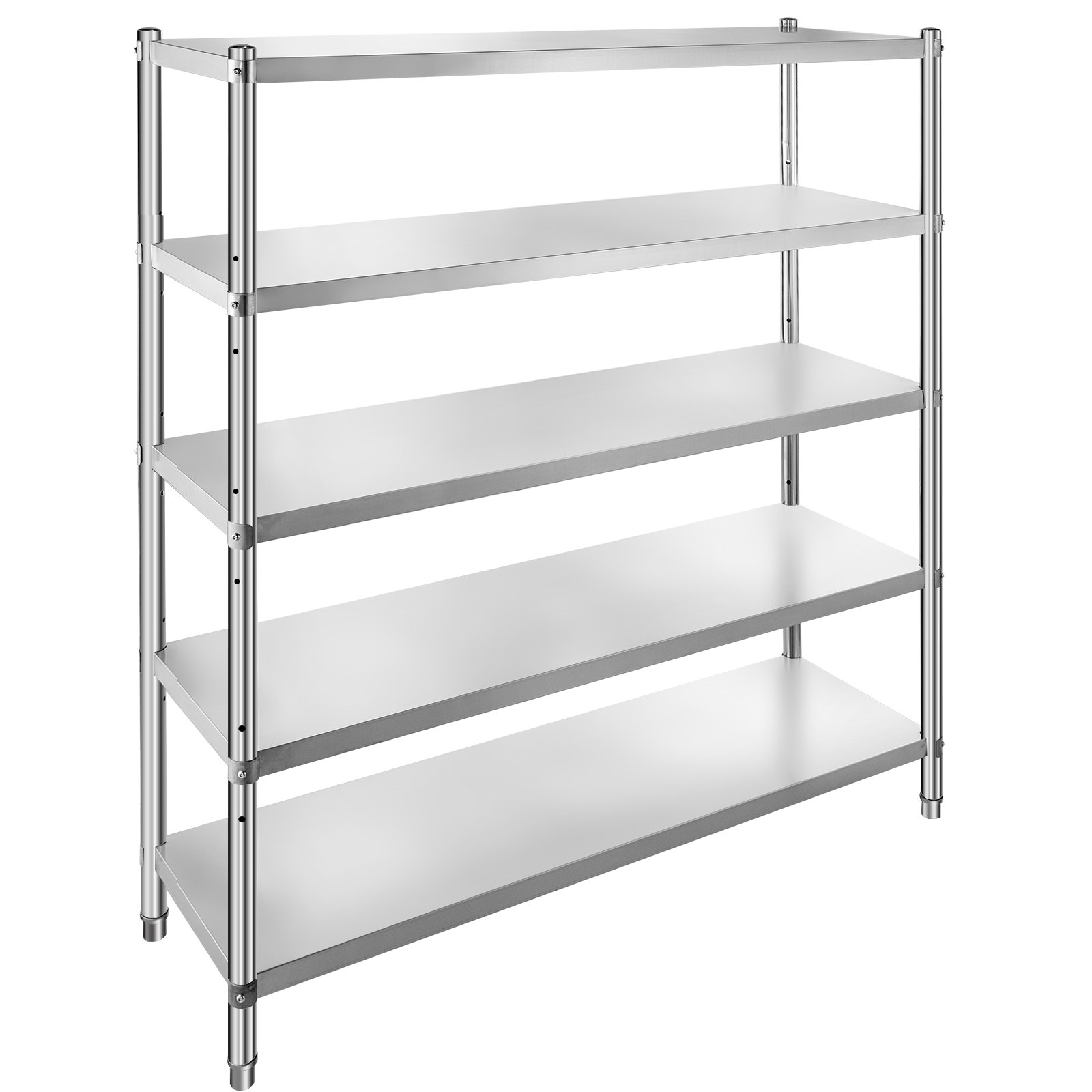 VEVOR Stainless Steel Shelving 60x18.5 Inch 5 Tier Adjustable Shelf Storage Unit Stainless Steel Heavy Duty Shelving for Kitchen Commercial Office Garage Storage 330lb Per Shelf