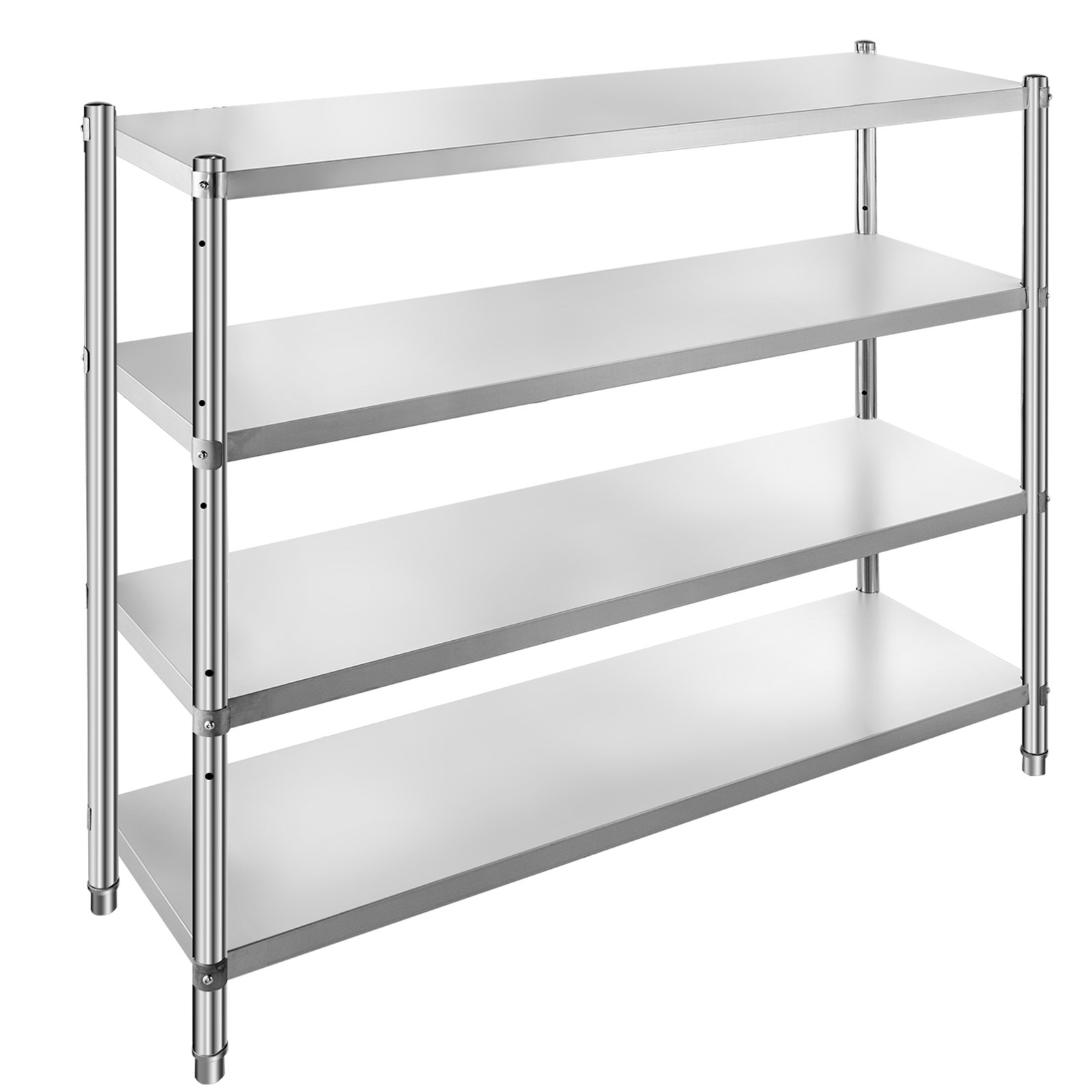 VEVOR Storage Shelf, 4-Tier Stainless Steel Shelving, Storage Shelving Unit, 70.9 x 17.7 x 59.1 Inch Heavy Duty Storage Rack Shelving, 1320 Lbs Total Capacity with Adjustable Height