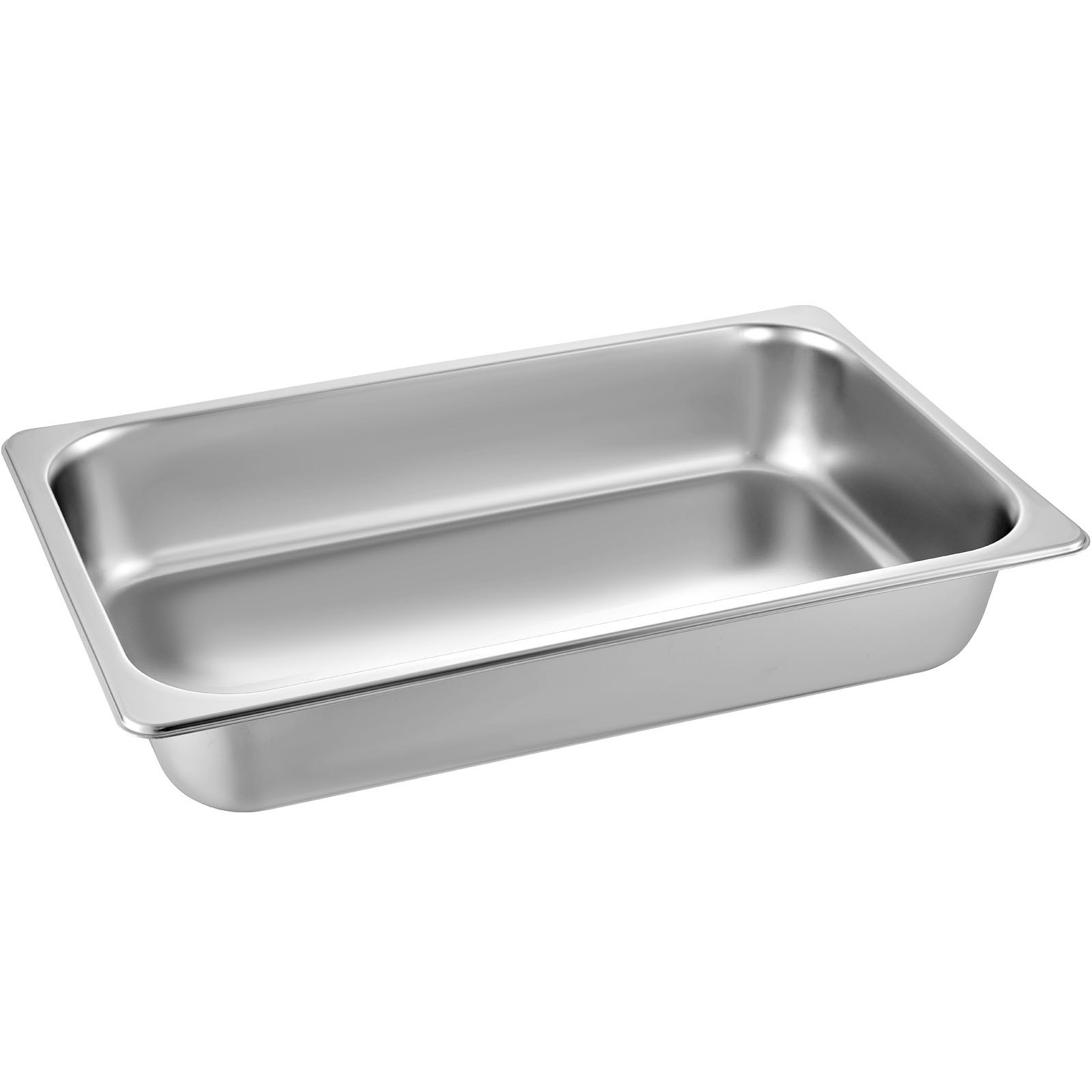 VEVOR 4 Pack Hotel Pan 3.7" Deep Steam Table Pan Full Size with Lid 20.8"L x 13"W Hotel Pan 22 Gauge Stainless Steel Anti Jam Steam Table Pan