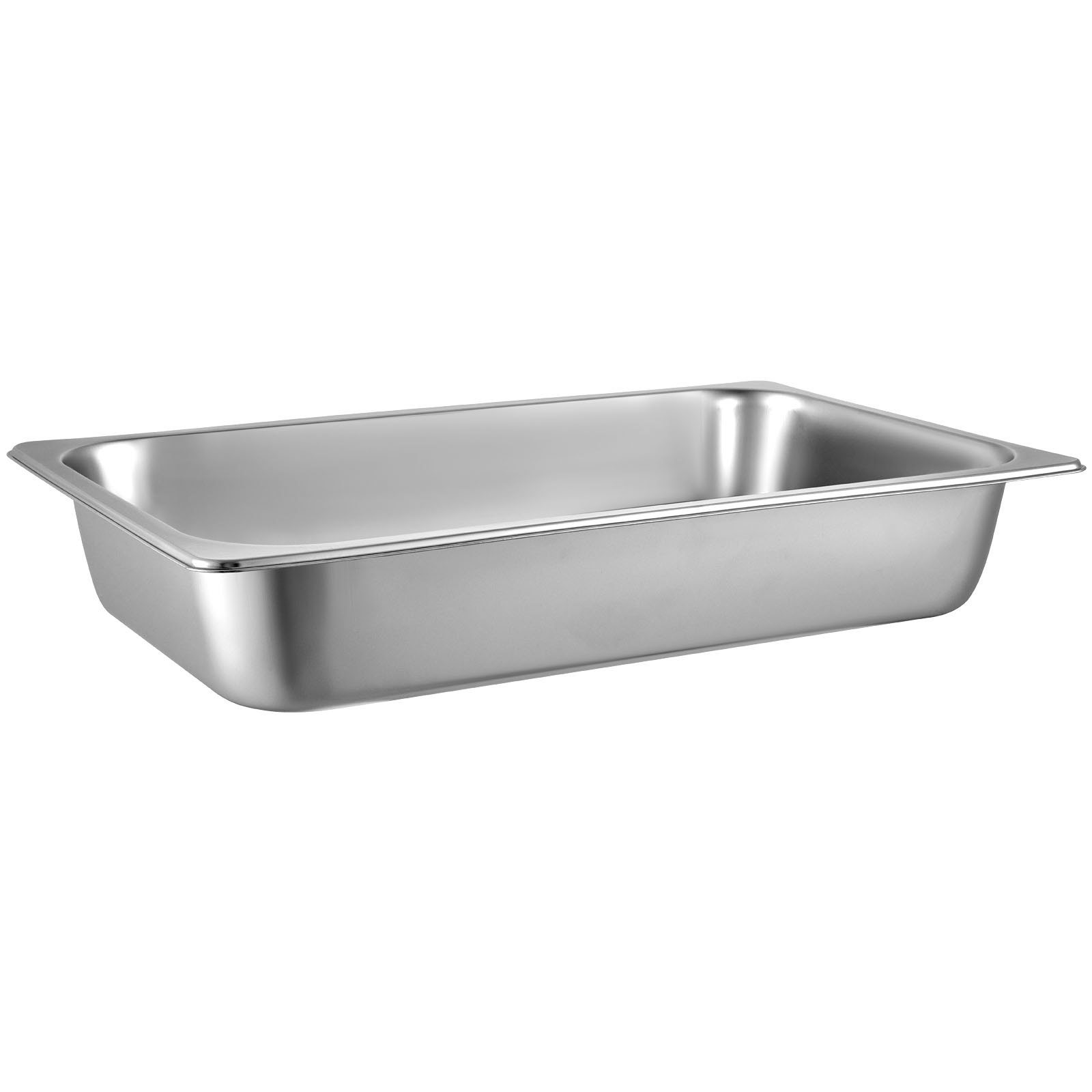 VEVOR 4 Pack Hotel Pan 3.7" Deep Steam Table Pan Full Size with Lid 20.8"L x 13"W Hotel Pan 22 Gauge Stainless Steel Anti Jam Steam Table Pan