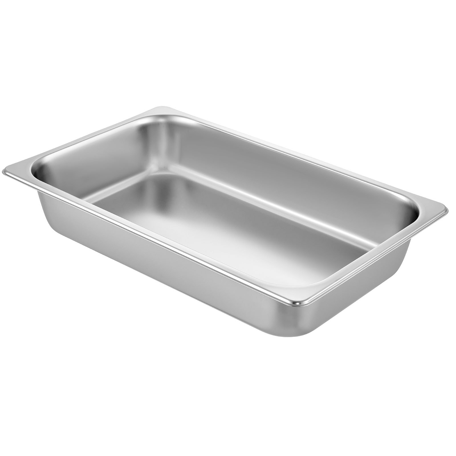 VEVOR Hotel Pans Full Size 4-Inch Deep, Steam Table Pan 6 Pack , 22 Gauge/0.8mm Thick Stainless Steel Full Size Hotel Pan Anti Jam Steam Table Pan