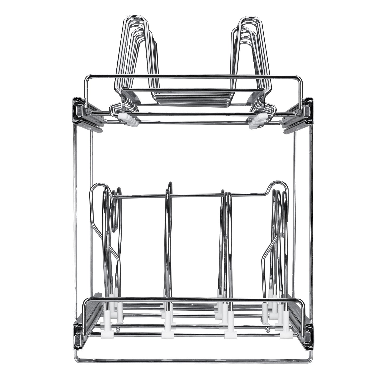 VEVOR Pan and Pot Rack, 2-Tier Expandable Pull Out Under Cabinet Organizer, Cookie Sheet Baking Pans Tray Racks, Adjustable Wire Dividers, Steel Lid Holder for Kitchen Cabinet & Pantry Storage, 12"W