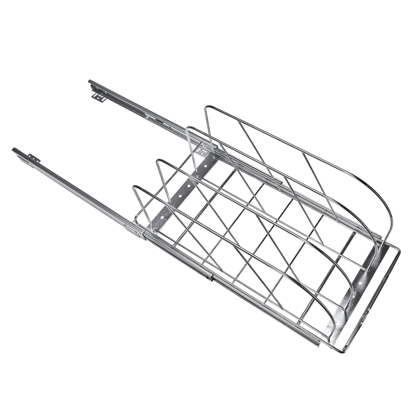 VEVOR Pan and Pot Rack, Expandable Pull Out Under Cabinet Organizer, Cookie Sheet Baking Pans tray Organization, Adjustable Wire Dividers, Steel Lid Holder for Kitchen Cabinet & Pantry Storage, 11.7"W