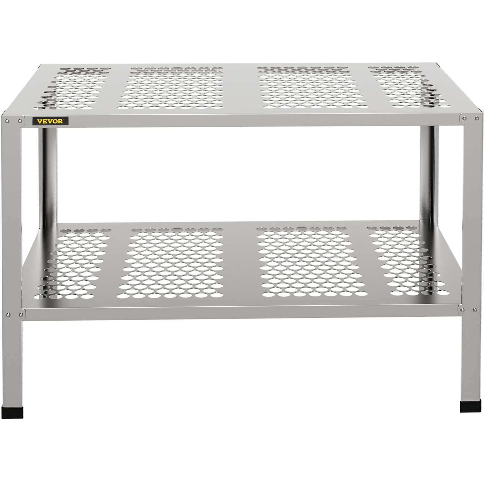 VEVOR Potting Bench, 42" L x 24" W x 32" H, Aluminum Alloy Outdoor Workstation with Rubber Feet, Multi-use Double Layers Gardening Table for Greenhouse, Patio, Porch, Backyard, Silver