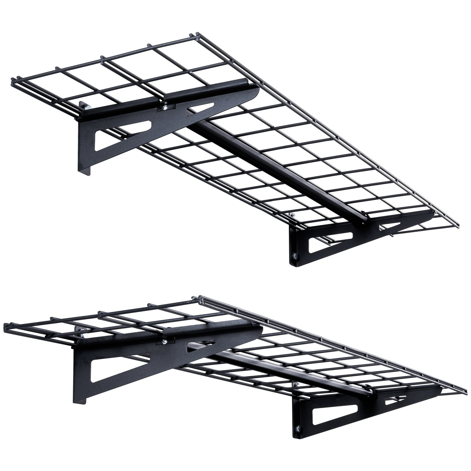 VEVOR Garage Storage Shelving, 2 Pack, 4 x 1 ft Heavy Duty Garage Shelves Wall Mounted, 400 lbs Load Capacity(Total) Garage Storage Rack Floating Shelves, Suitable for Shop, Shed, Garage Storage