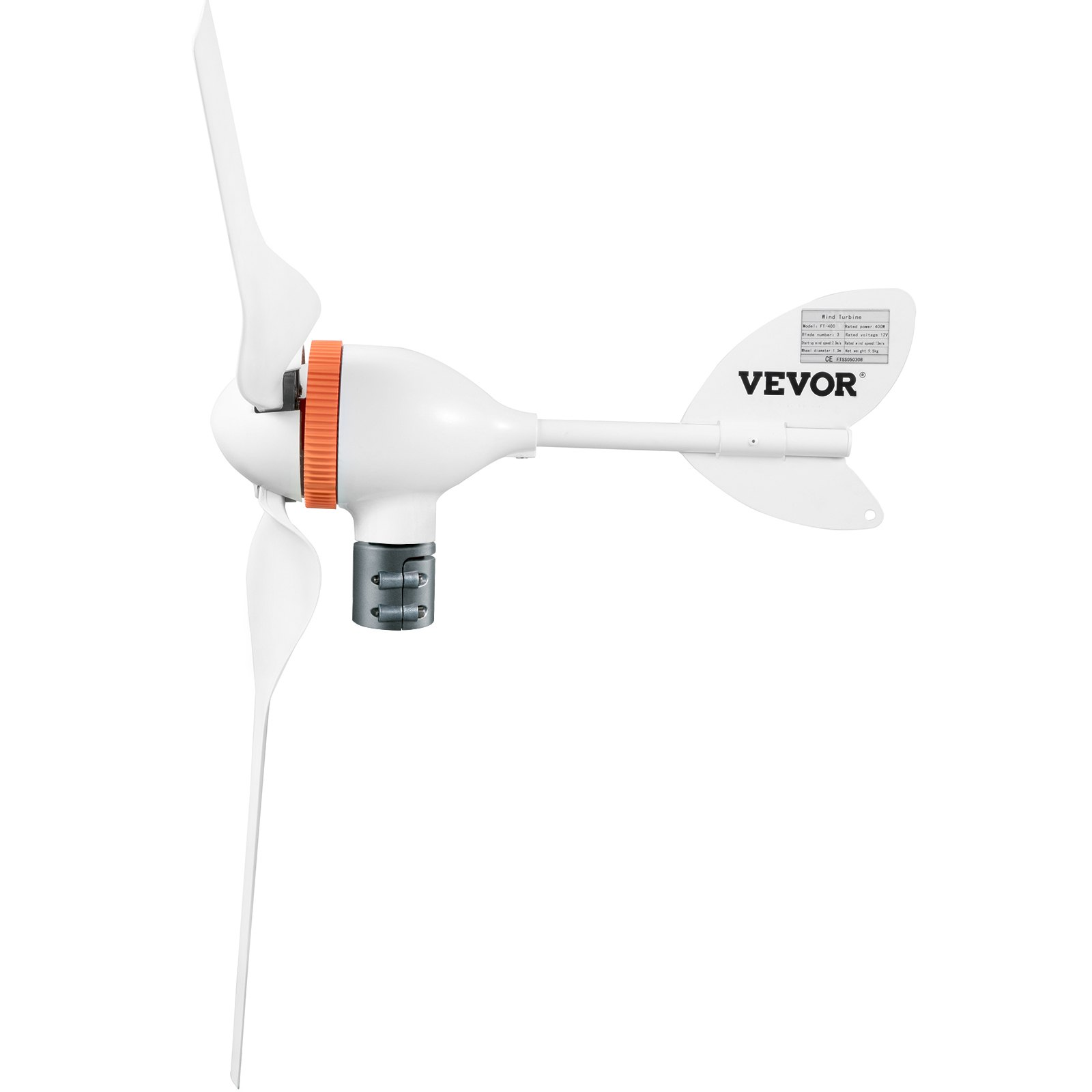 VEVOR Wind Turbine Generator, 12V/AC Wind Turbine Kit, 400W Wind Power Generator w/Wind & Solar Controller 3 Blades Auto Adjust Windward Direction Suitable for Terrace, Marine, Motorhome, Chalet, Boat