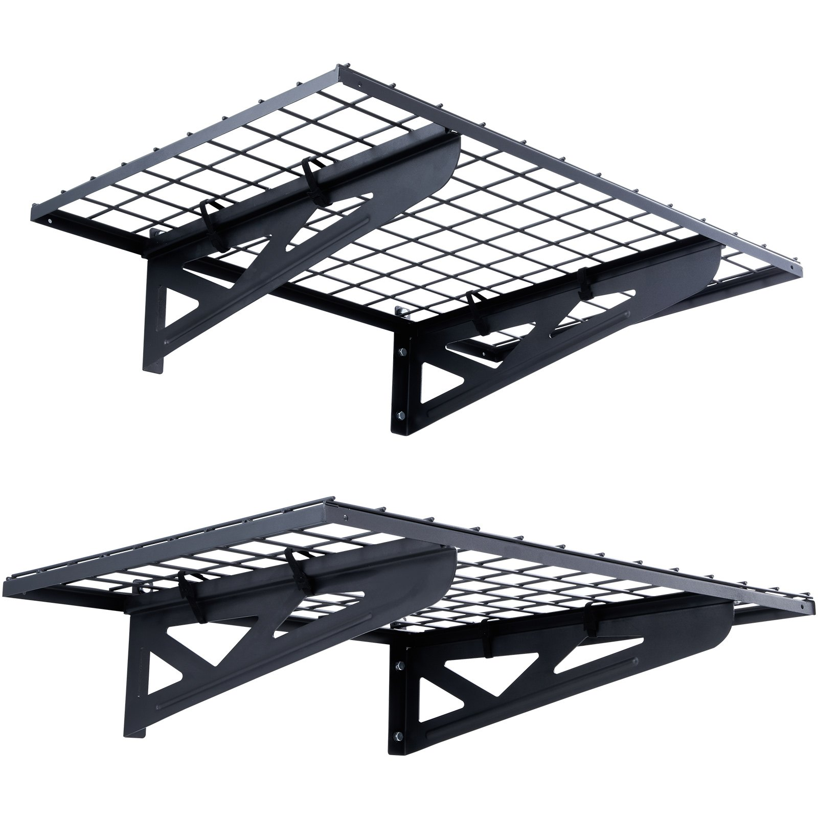 VEVOR Garage Storage Shelving, 2 Pack, 3 x 2 ft Heavy Duty Garage Shelves Wall Mounted, 500 lbs Load Capacity(Total) Garage Storage Rack Floating Shelves, Suitable for Shop, Shed, Garage Storage