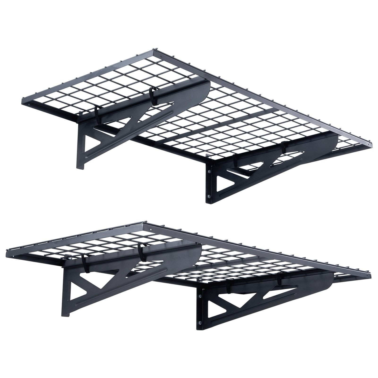 VEVOR Garage Storage Shelving, 2 Pack, 4 x 2 ft Heavy Duty Garage Shelves Wall Mounted, 502 lbs Load Capacity(Total) Garage Storage Rack Floating Shelves, Suitable for Shop, Shed, Garage Storage