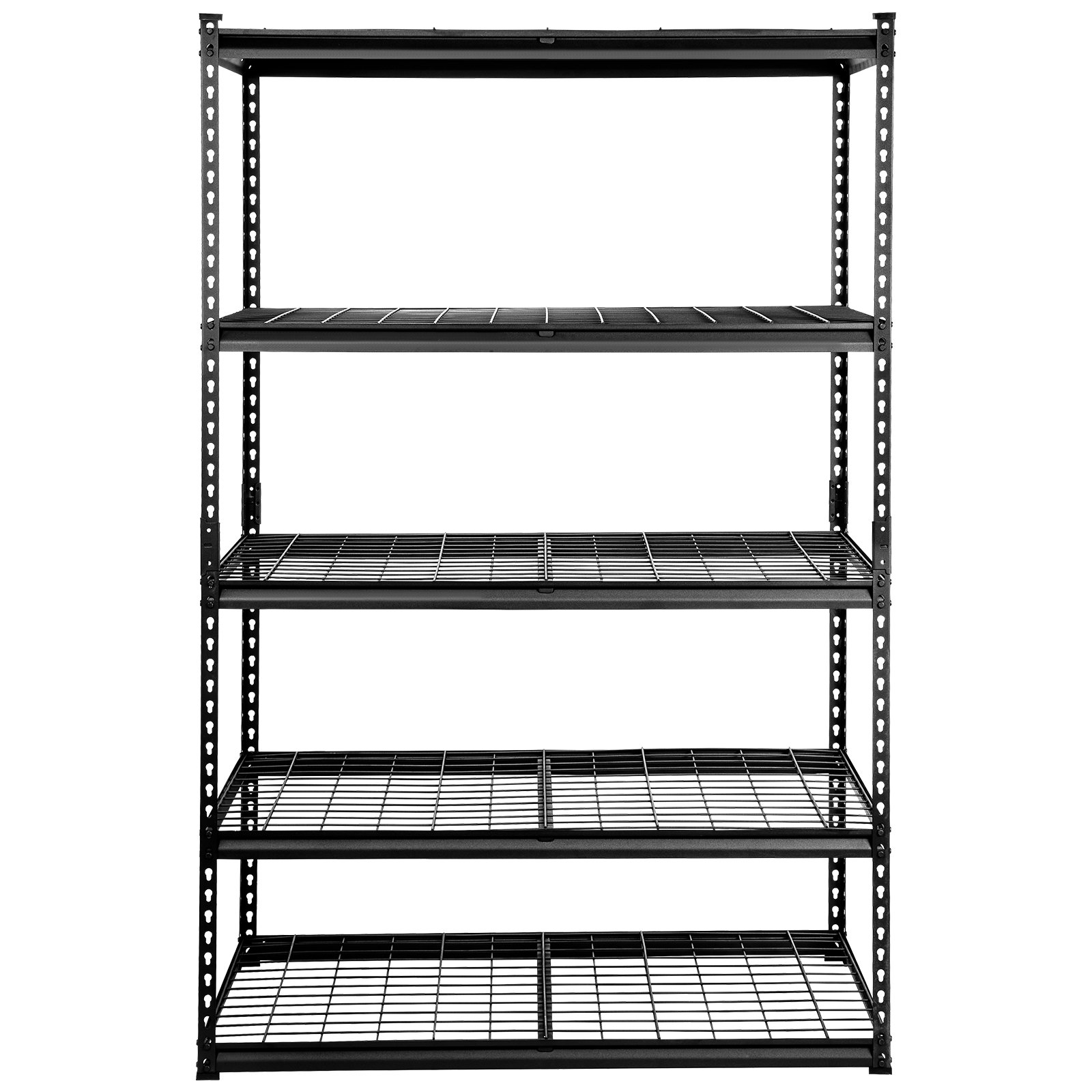 VEVOR Storage Shelving Unit, 5-Tier Adjustable, 2000 lbs Capacity, Heavy Duty Garage Shelves Metal Organizer Wire Rack, Black, 48" L x 24" W x 72" H for Kitchen Pantry Basement Bathroom Laundry Closet