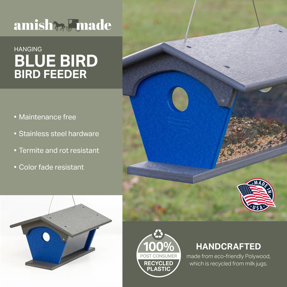 Blue Bird Feeder Made with High Density Poly Resin