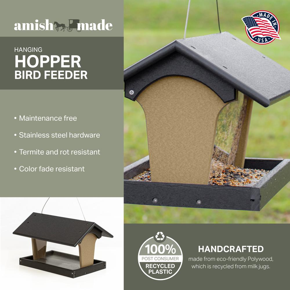 Hopper Bird Feeder Made with High Density Poly Resin