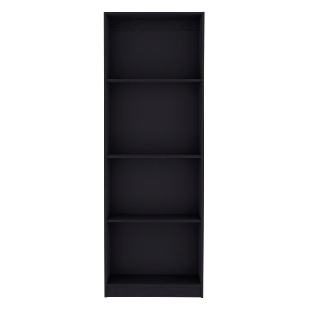 Vinton Bookcase with Spacious Tier-Shelving Design, Black