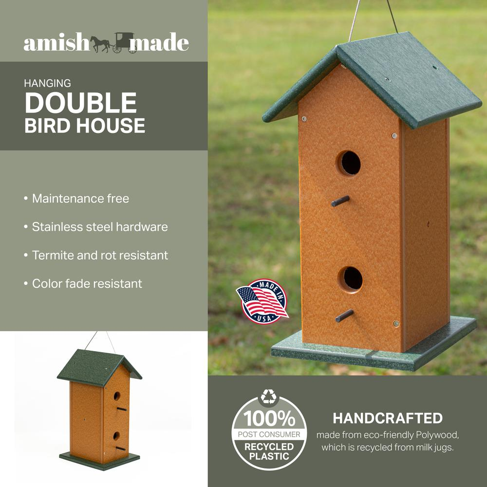 Double Bird House Made of High Density Poly Resin