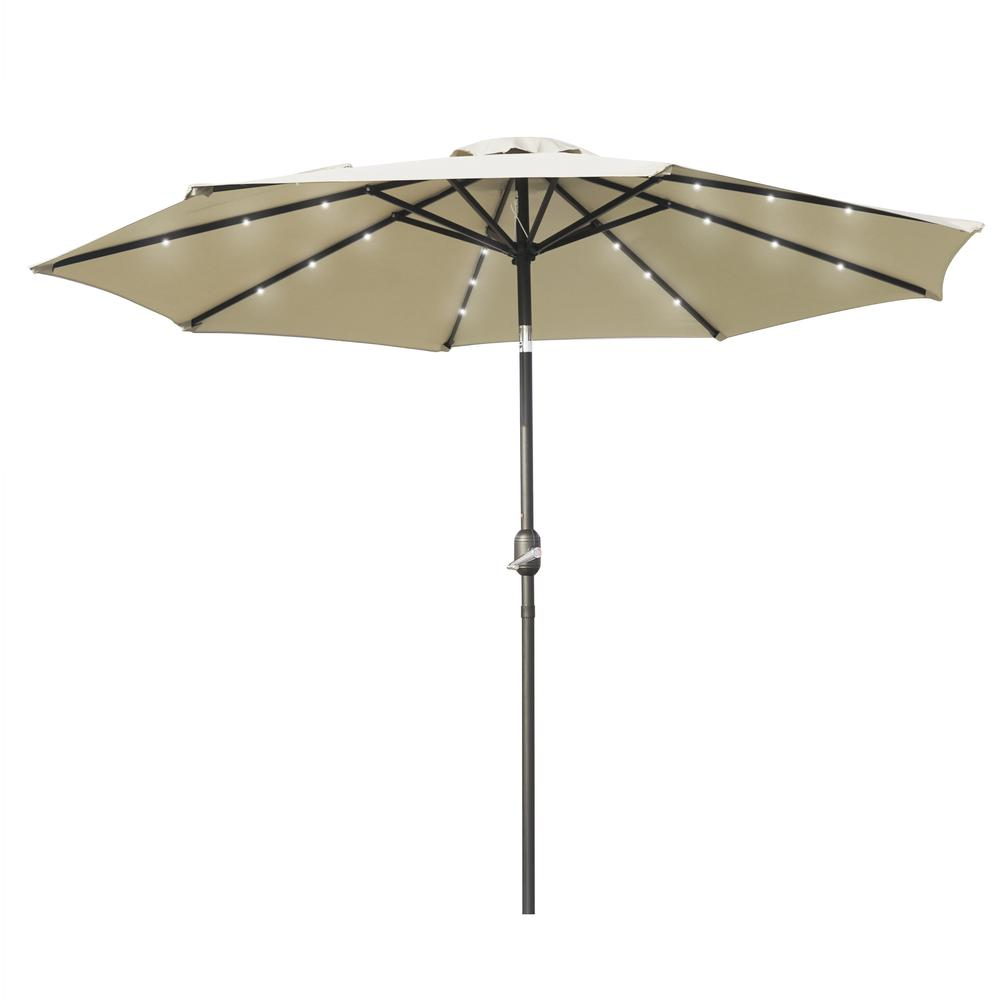 Sierra 9' Outdoor Patio Tilt Market Umbrella with Solar LED Lights