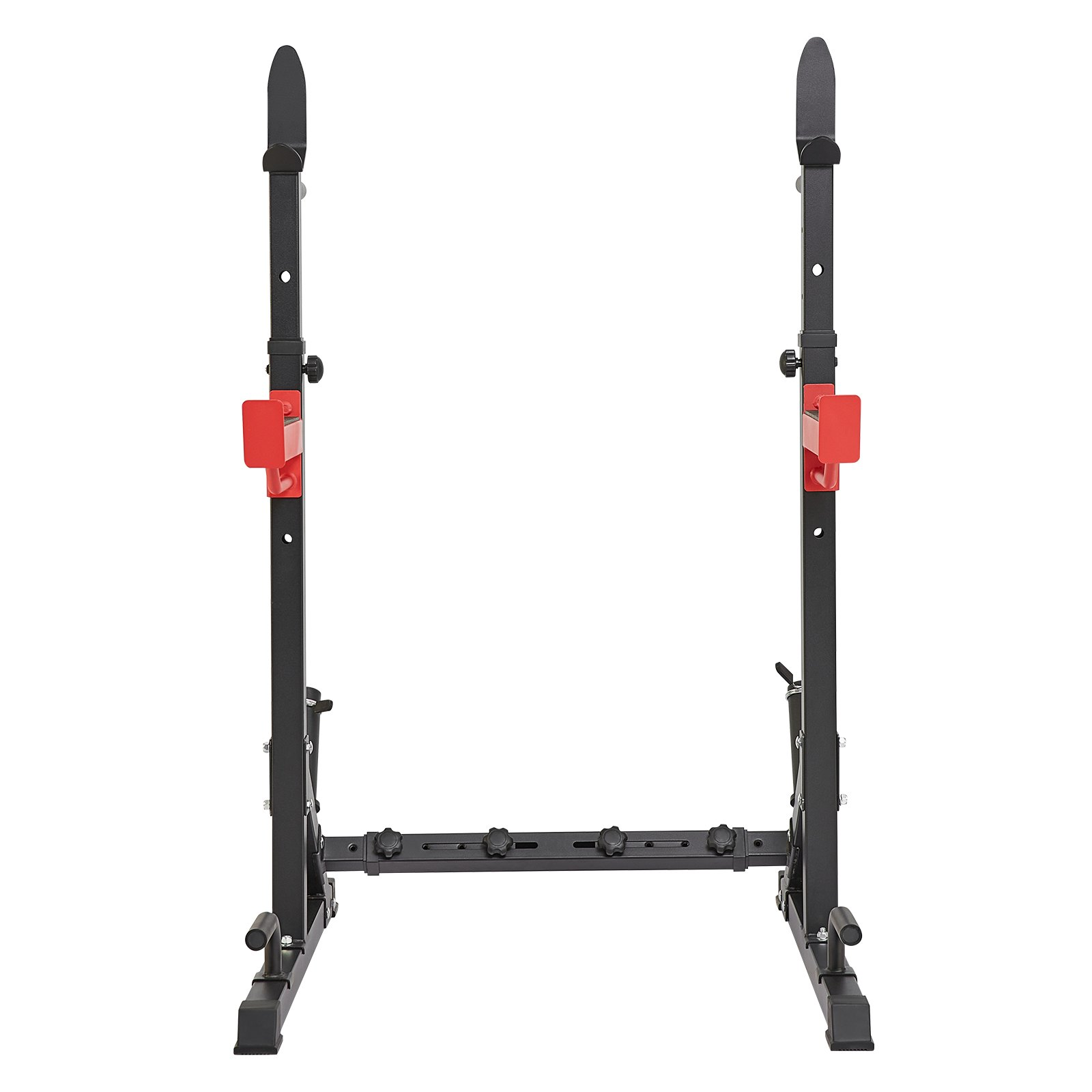 VEVOR Squat Stand Power Rack, Multi-Functional Barbell Rack with Hook, Weight Plate Storage Attachment, Adjustable Free Bench Press Stands, Max Load 600 Lbs Steel Exercise Squat Stand for Gym/Home Gym