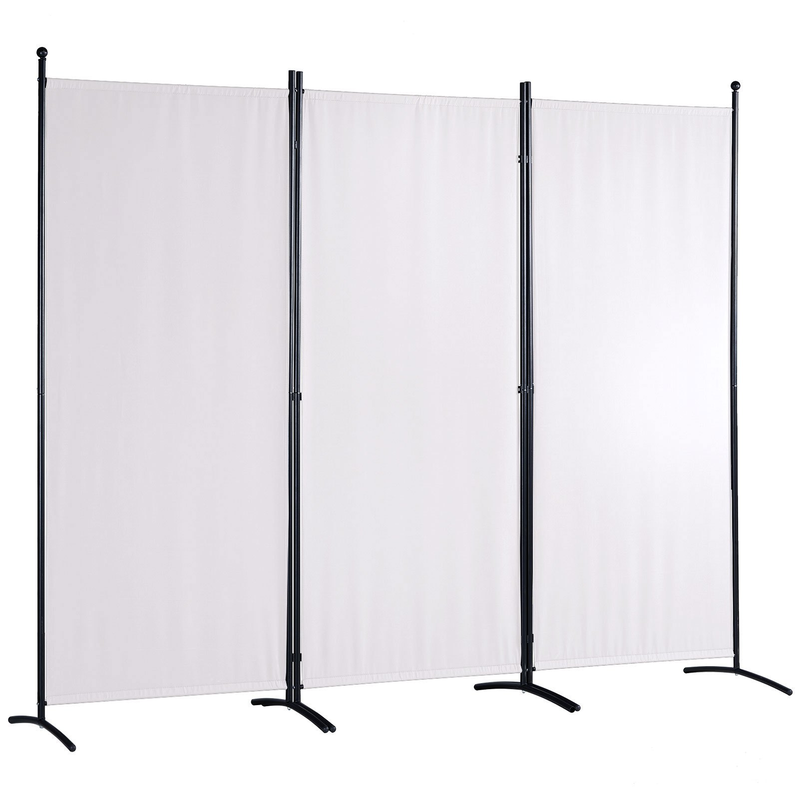 VEVOR Room Divider, 6.1 ft （102×71inch）Room Dividers and Folding Privacy Screens (3-panel), Fabric Partition Room Dividers for Office, Bedroom, Dining Room, Study, Freestanding, White