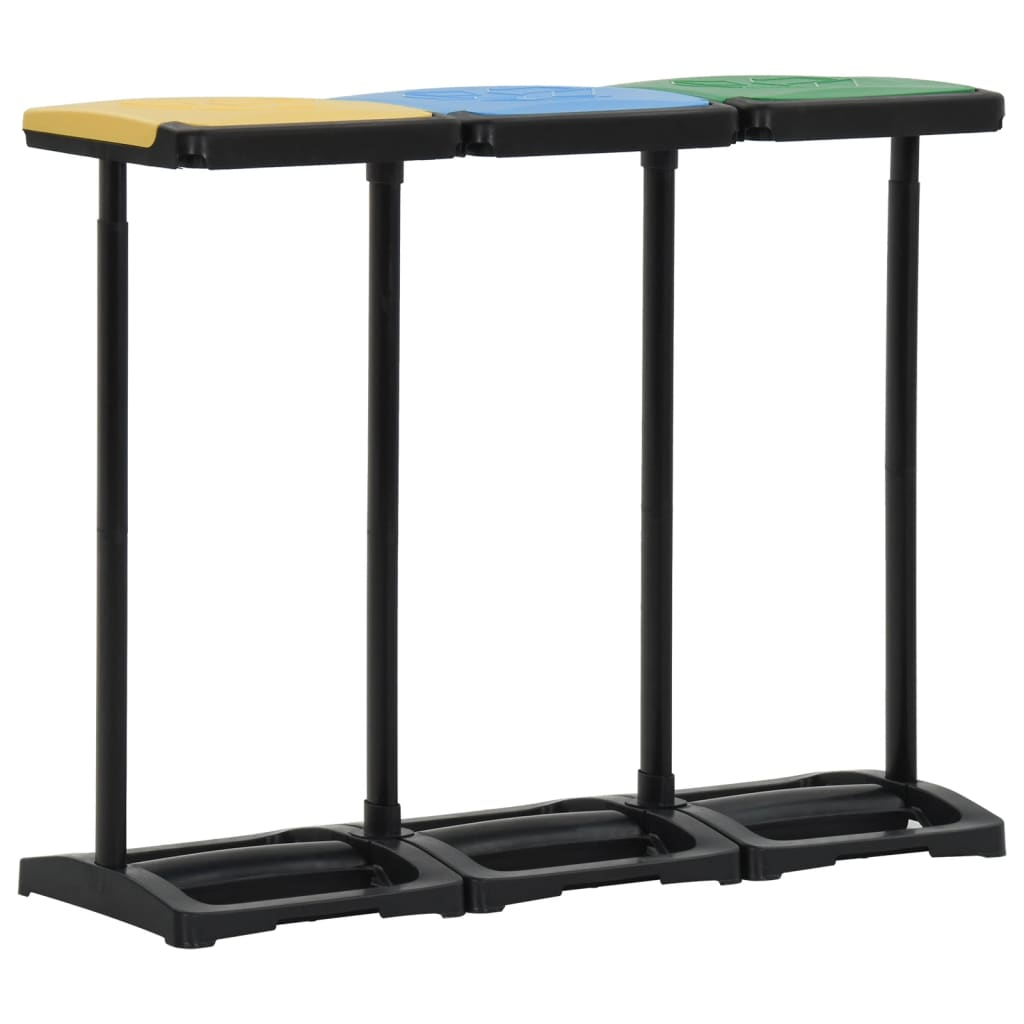 vidaXL Bin Bag Stands with Lid 63.4 gal-87.2 gal Multicolor PP