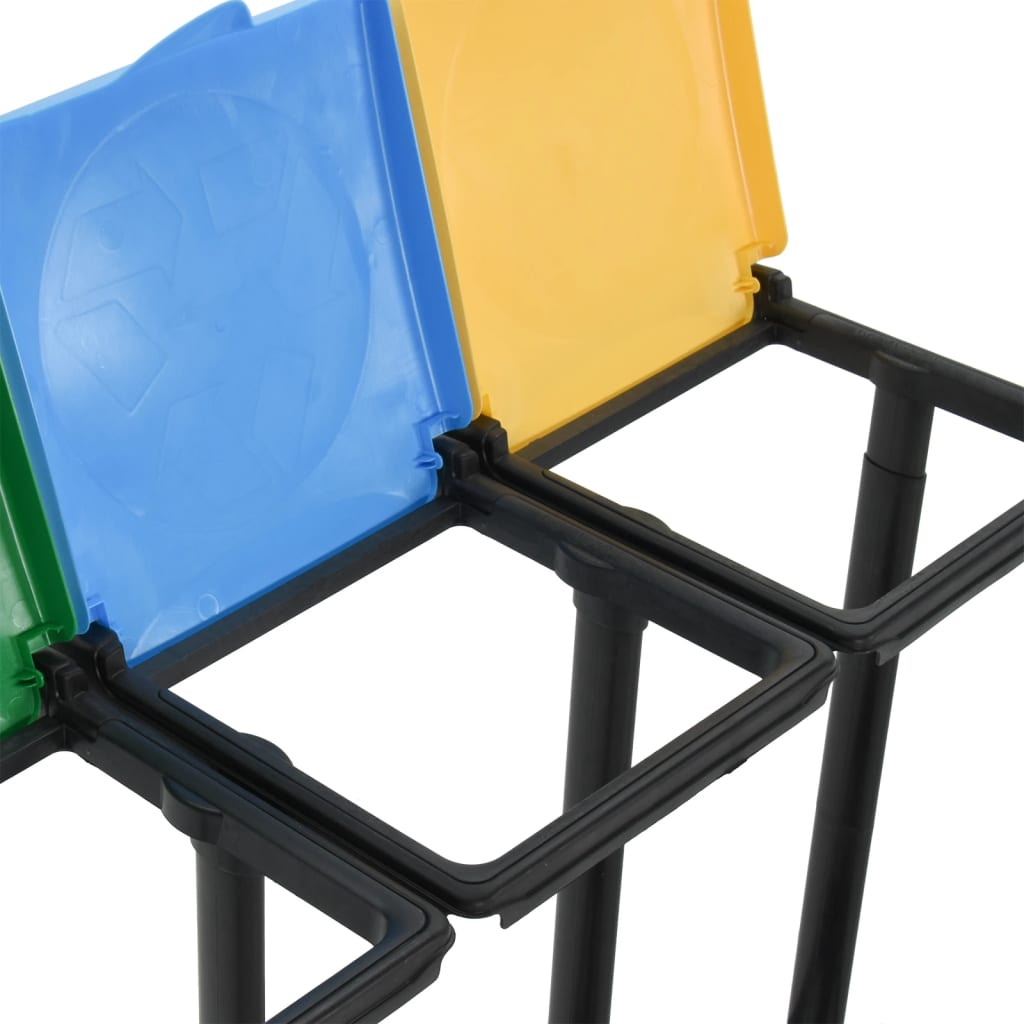 vidaXL Bin Bag Stands with Lid 63.4 gal-87.2 gal Multicolor PP