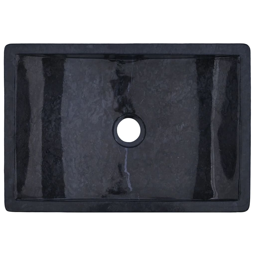 vidaXL Sink 17.7"x11.8"x4.7" Marble High Gloss Black