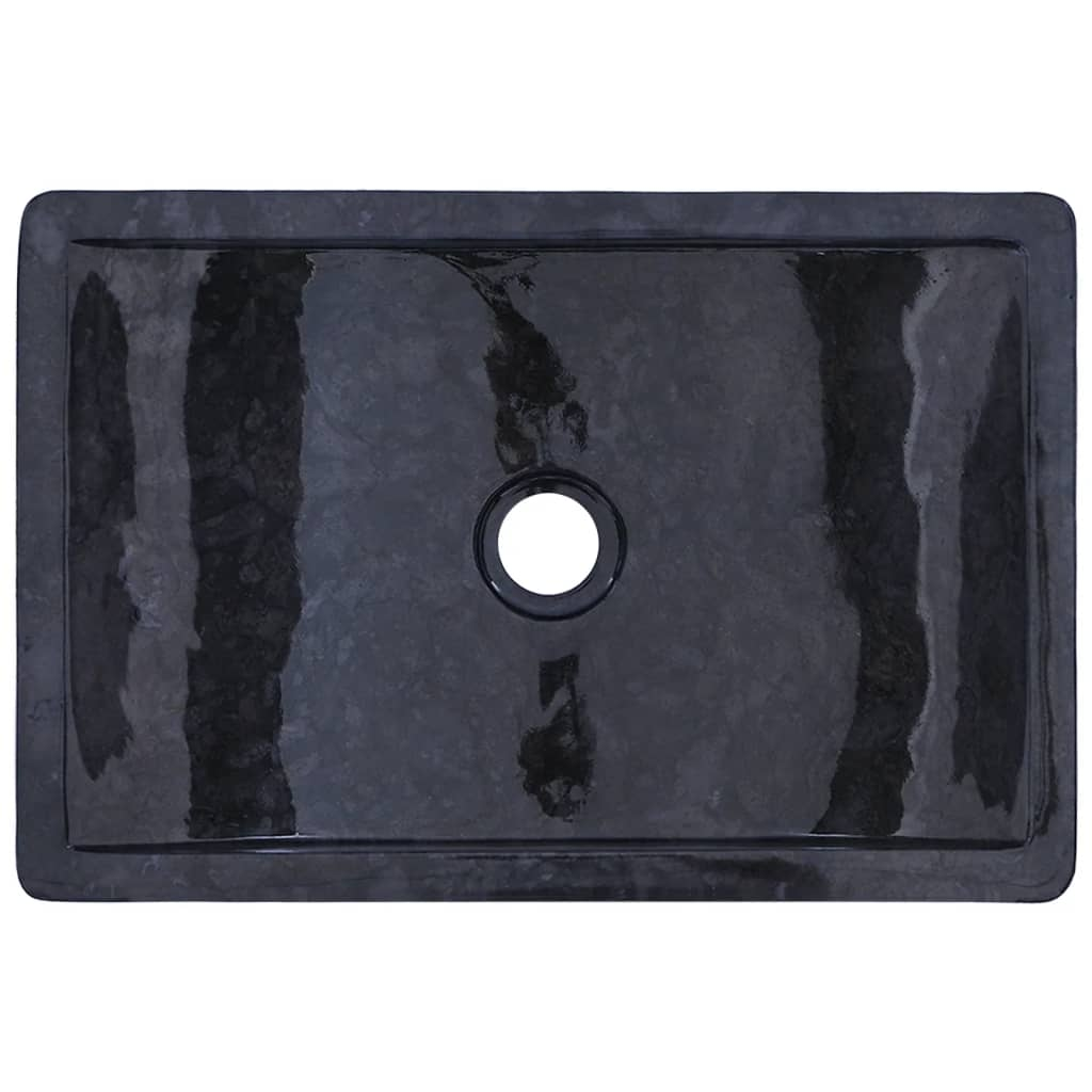 vidaXL Sink 17.7"x11.8"x4.7" Marble High Gloss Black