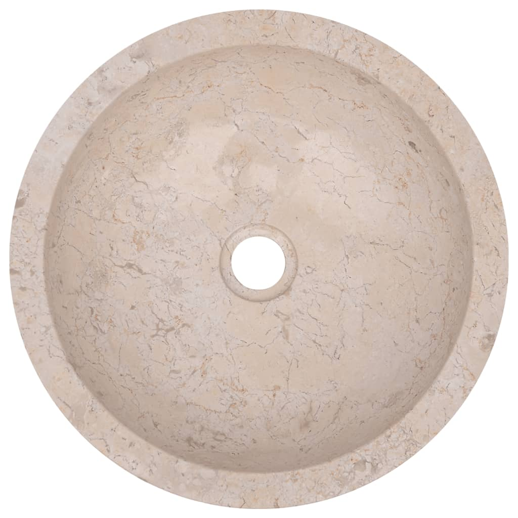 vidaXL Sink 15.7"x4.7" Marble Cream