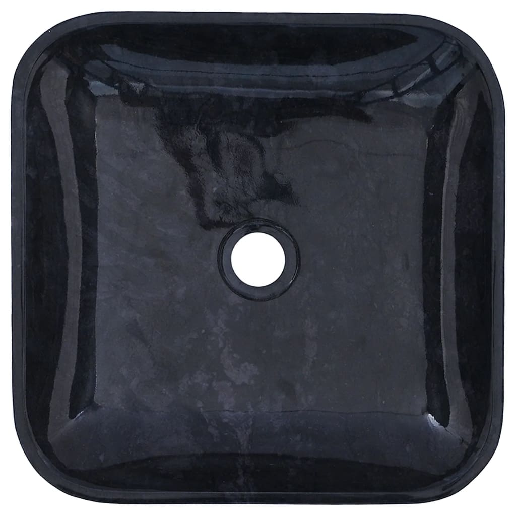 vidaXL Sink Black 15.7"x15.7"x3.9" Marble