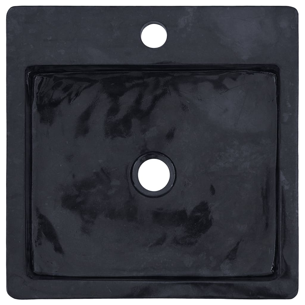 vidaXL Sink Black 15.7"x15.7"x4.7" Marble