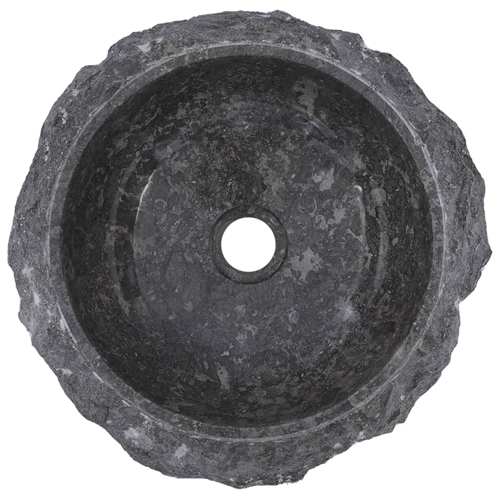 vidaXL Sink Gray Ø15.7"x4.7" Marble