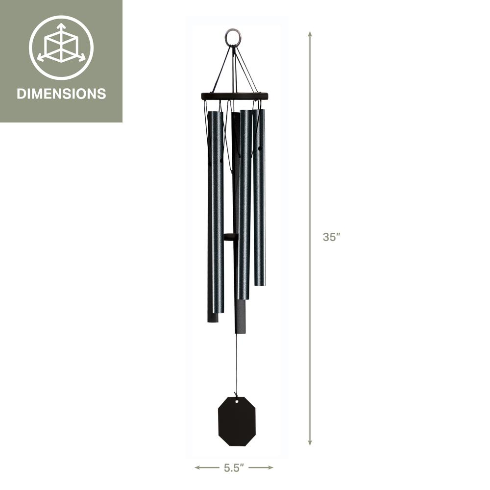 Wind Chime made with powder coated Aluminum tubes in Textured Black