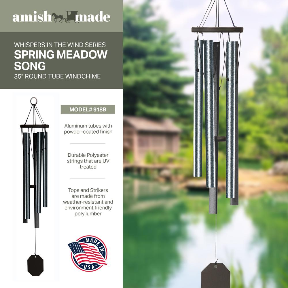 Wind Chime made with powder coated Aluminum tubes in Textured Black