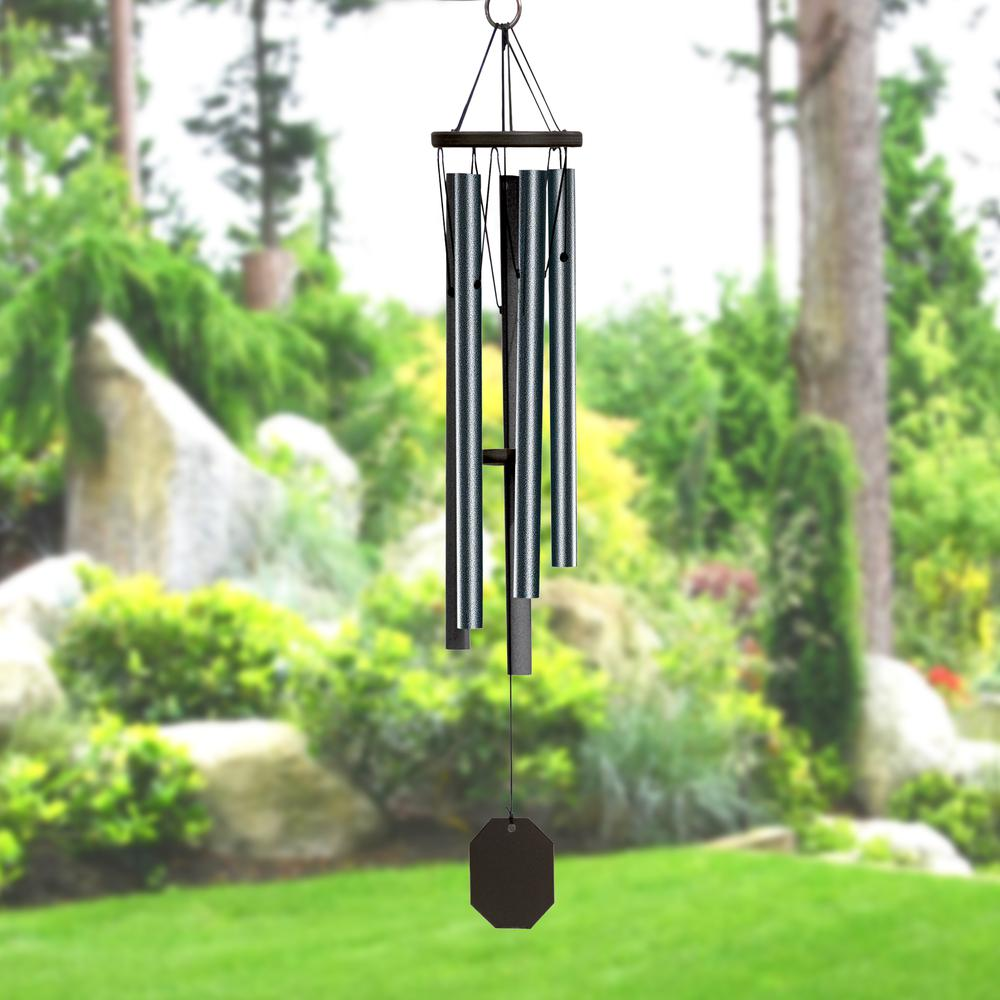 Wind Chime made with powder coated Aluminum tubes in Textured Black