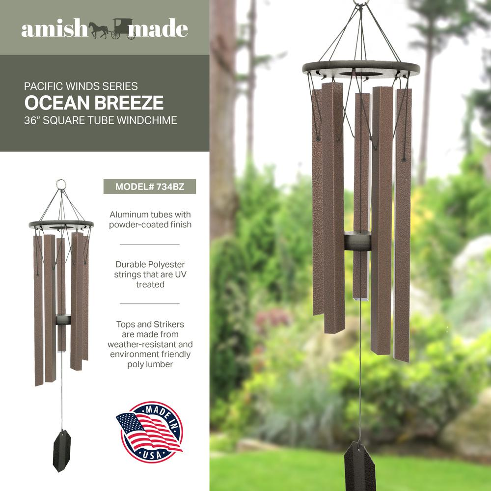 Wind Chime made with powder coated Aluminum tubes in Bronze