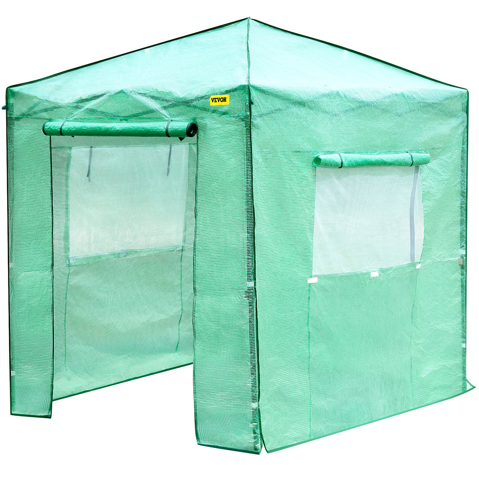 VEVOR 8'x 6'x 8' Pop-Up Greenhouse, Set Up in Minutes, Portable Greenhouse with Doors & Windows. High Strength PE Cover & Powder-Coated Steel Construction