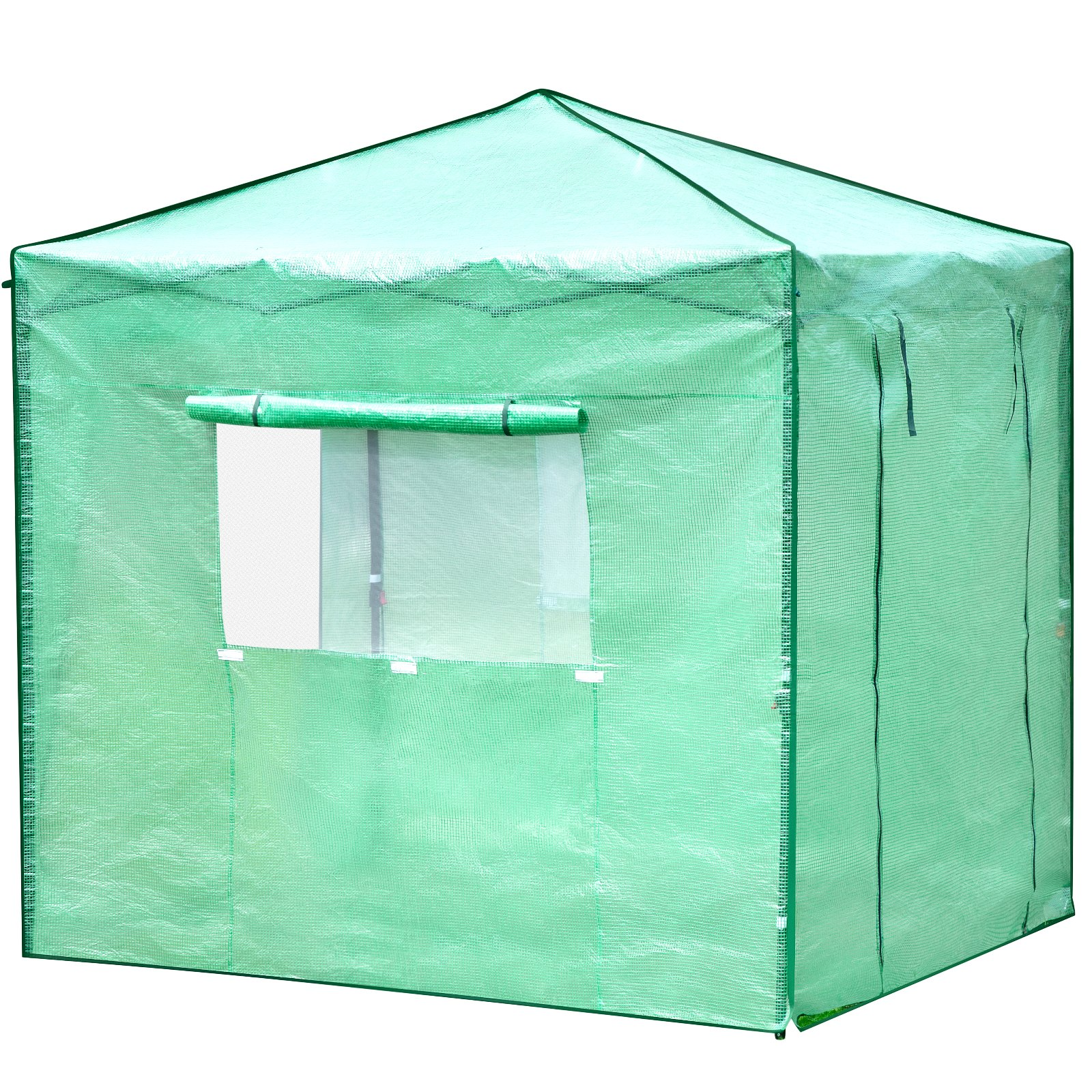 VEVOR 8'x 6'x 8' Pop-Up Greenhouse, Set Up in Minutes, Portable Greenhouse with Doors & Windows. High Strength PE Cover & Powder-Coated Steel Construction