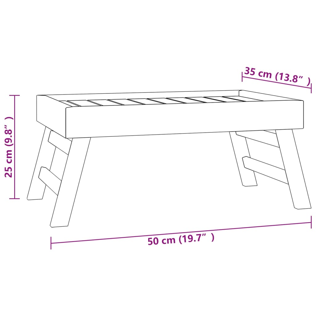 vidaXL Folding Tray 21.7"x13.8"x9.8" Solid Wood Teak