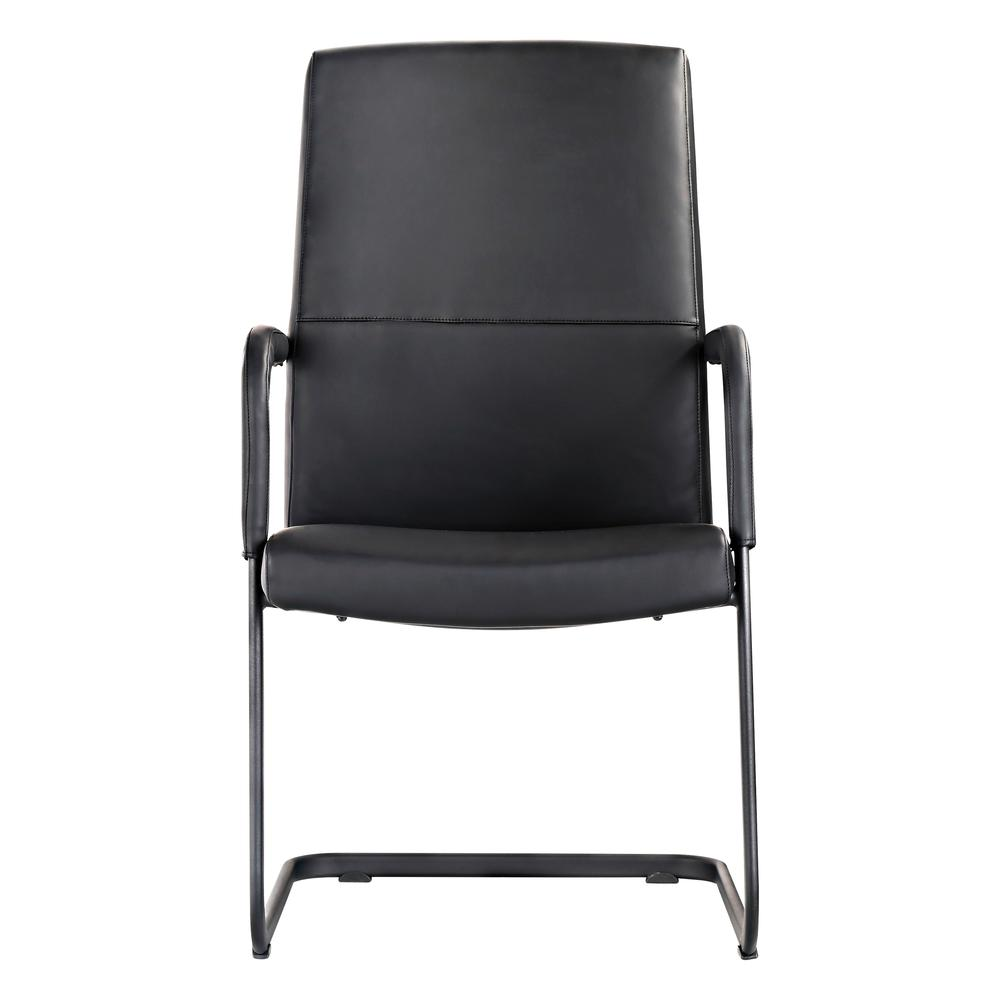 Evander Office Guest Chair in Black Leather