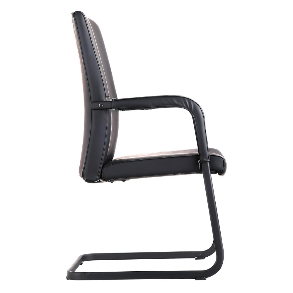 Evander Office Guest Chair in Black Leather