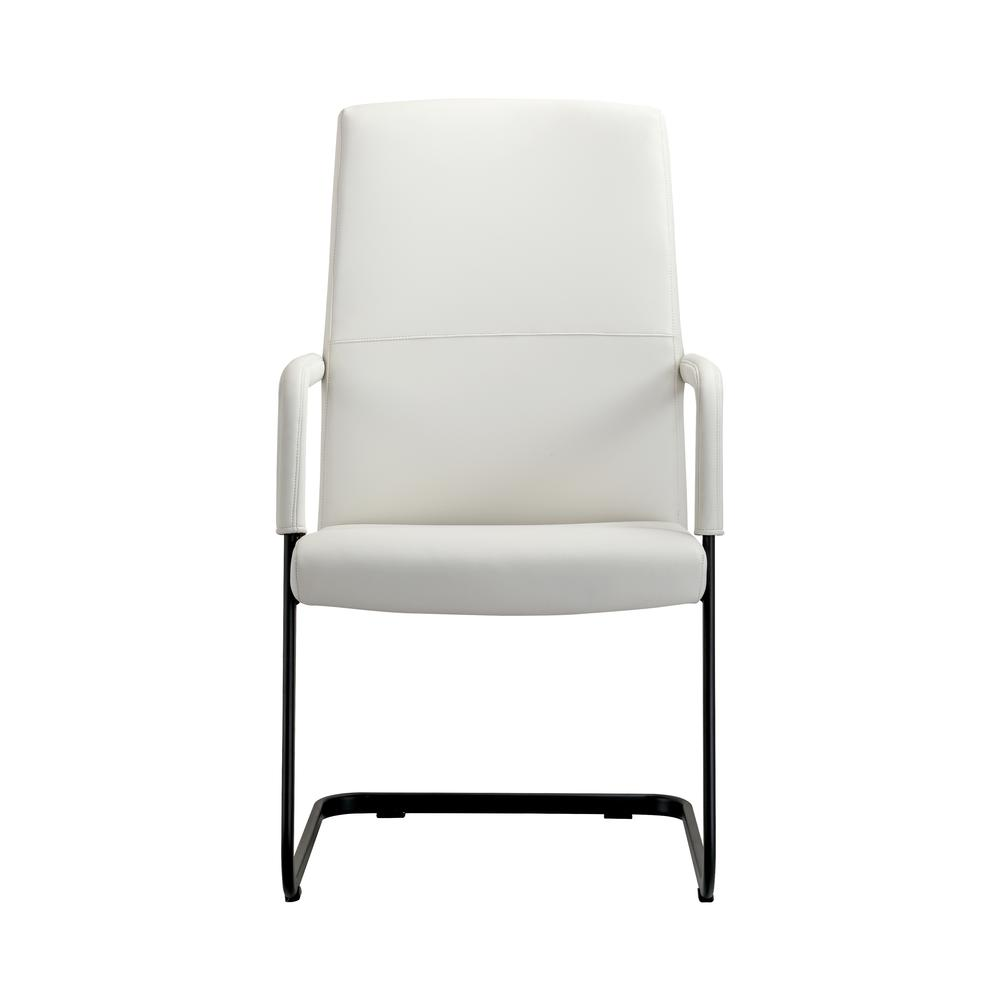 Evander Office Guest Chair in White Leather