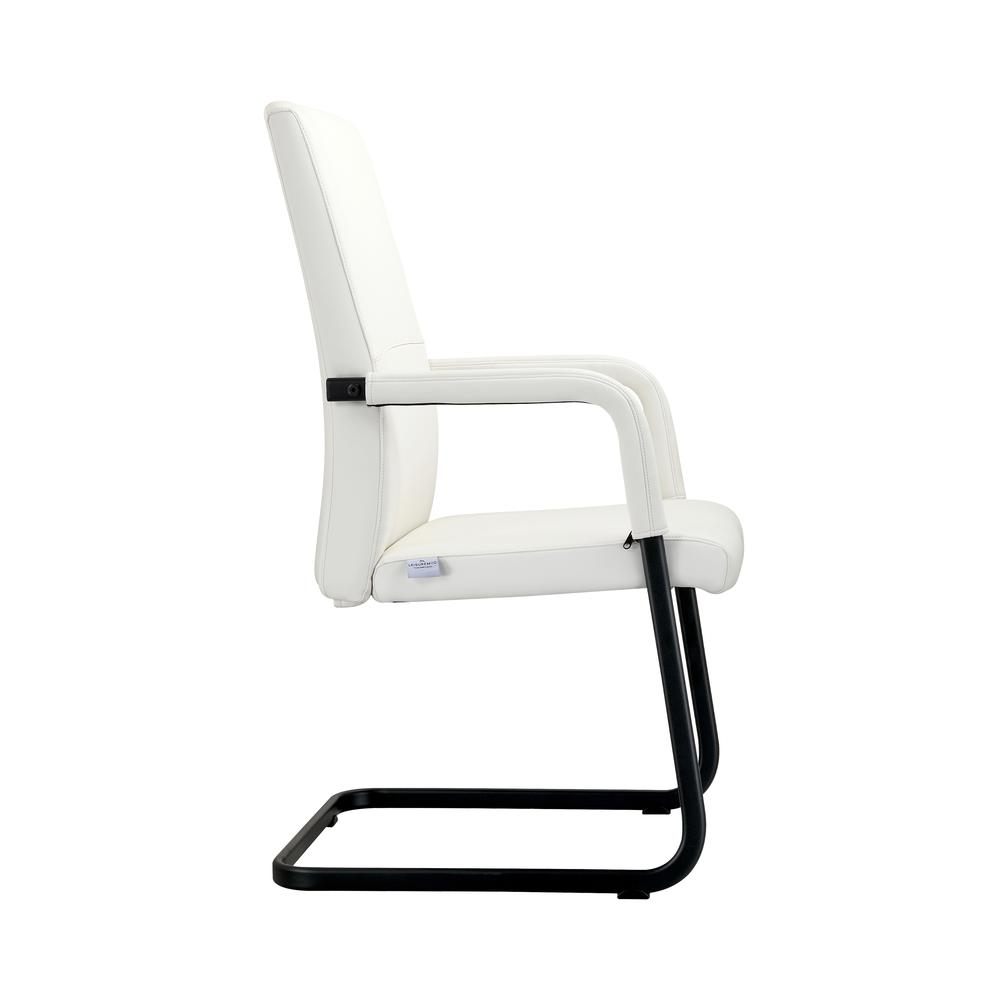 Evander Office Guest Chair in White Leather